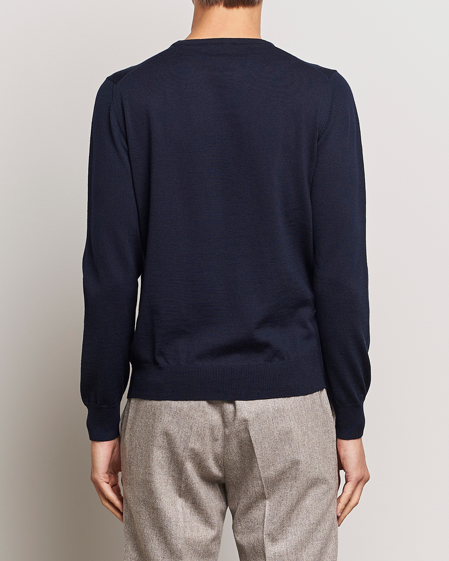 Herren | Pullover | Gran Sasso | Merino Fashion Fit Crew Neck Pullover Navy