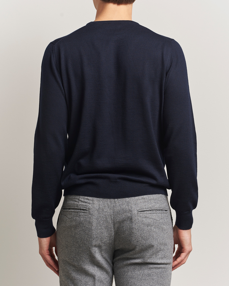 Herren | Pullover | Gran Sasso | Merino Fashion Fit Crew Neck Pullover Navy