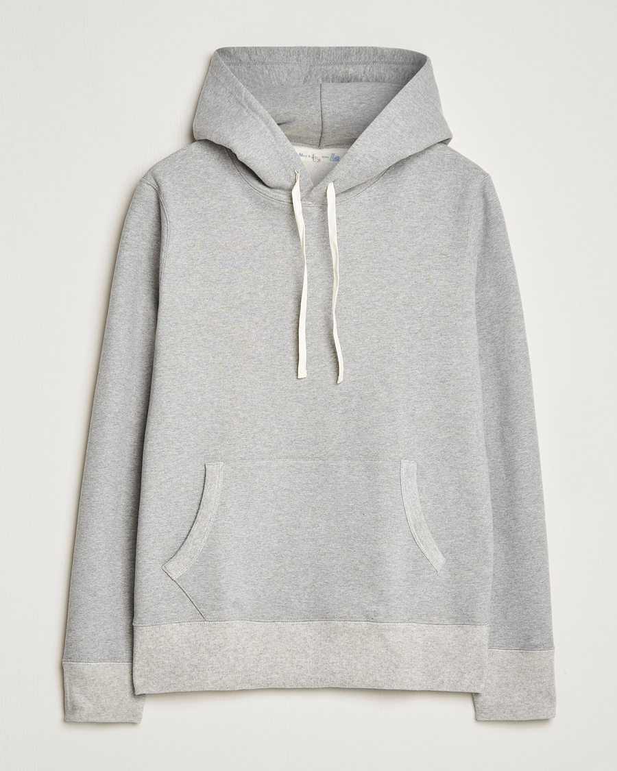 Herren | Pullover | Merz b. Schwanen | Cotton Loopwheeled Hoodie Grey Melange