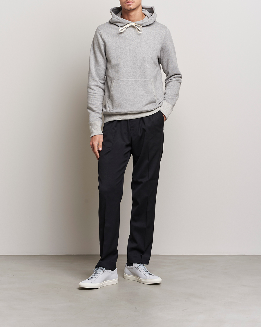 Herren | Pullover | Merz b. Schwanen | Cotton Loopwheeled Hoodie Grey Melange