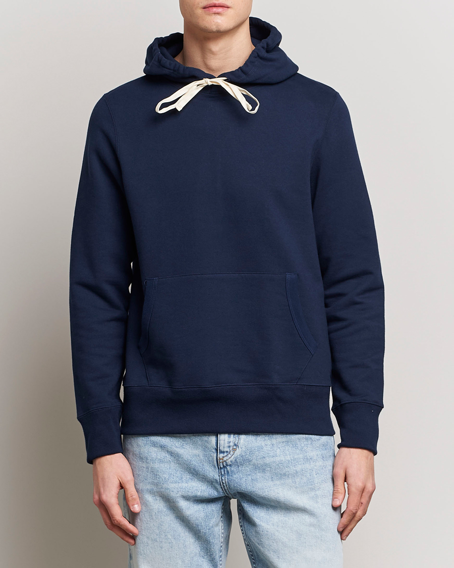 Herren | | Merz b. Schwanen | Cotton Loopwheeled Hoodie Ink Blue