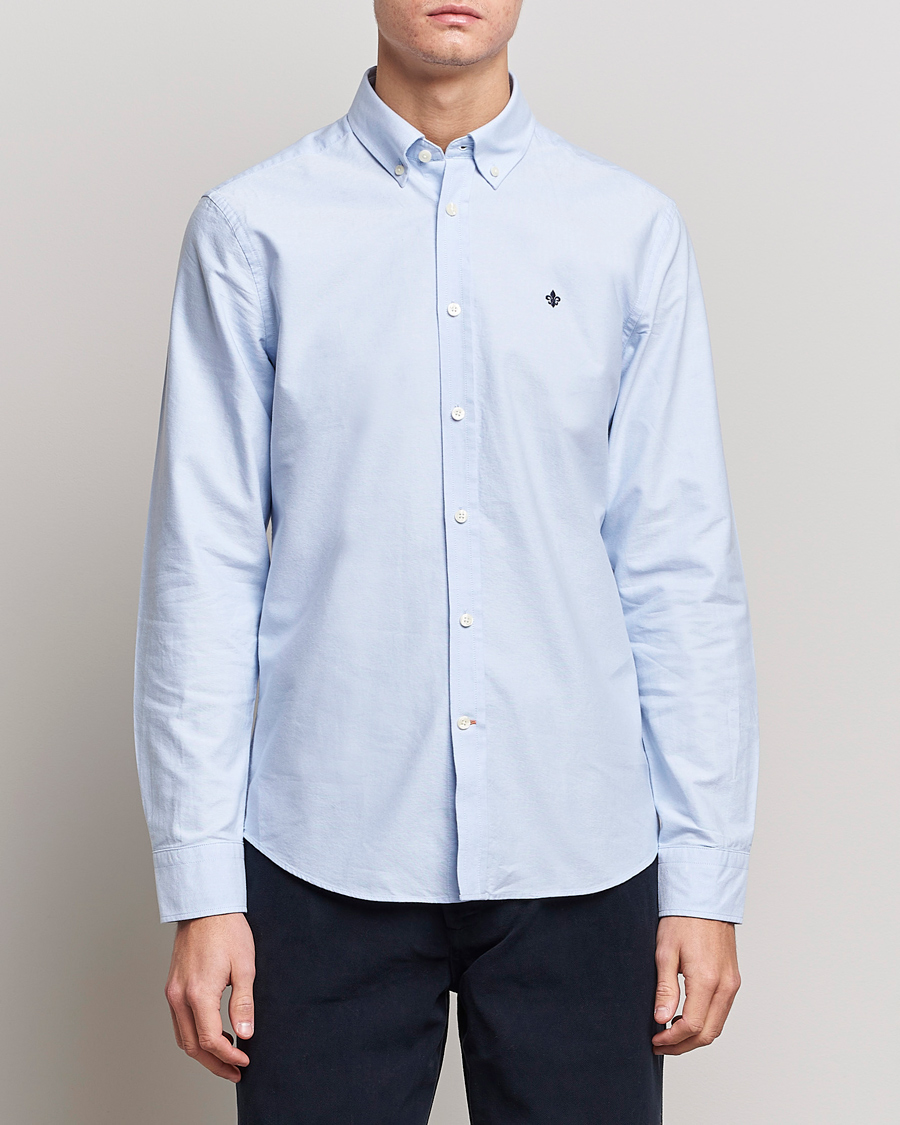 Herren | Hemden | Morris | Oxford Button Down Cotton Shirt Light Blue