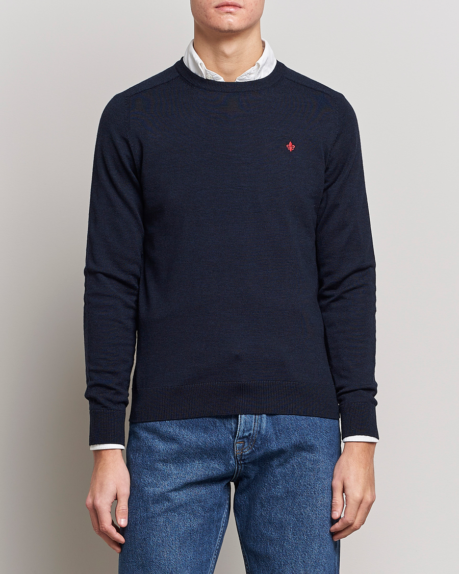 Herren | Pullover | Morris | Merino O-neck Navy