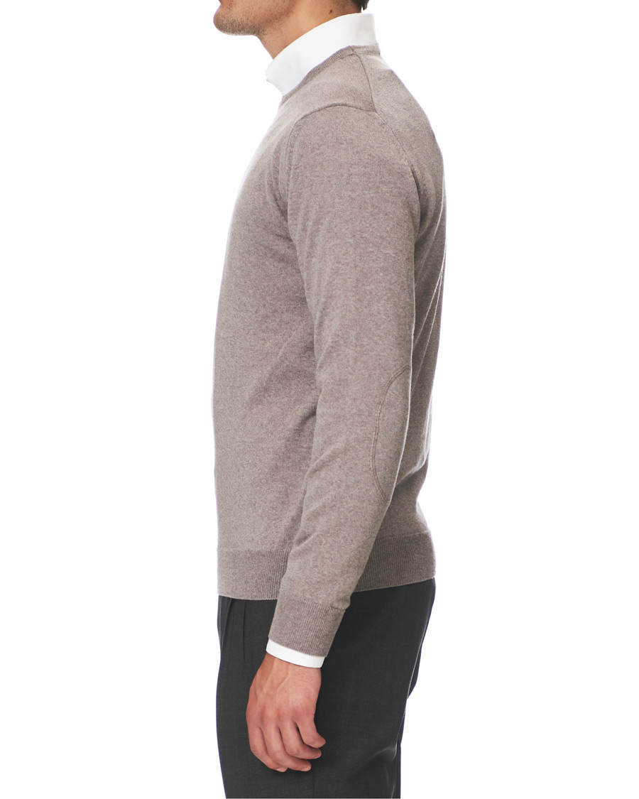 Herren | Pullover | Stenströms | Merino Crew Neck Pullover Mud Brown