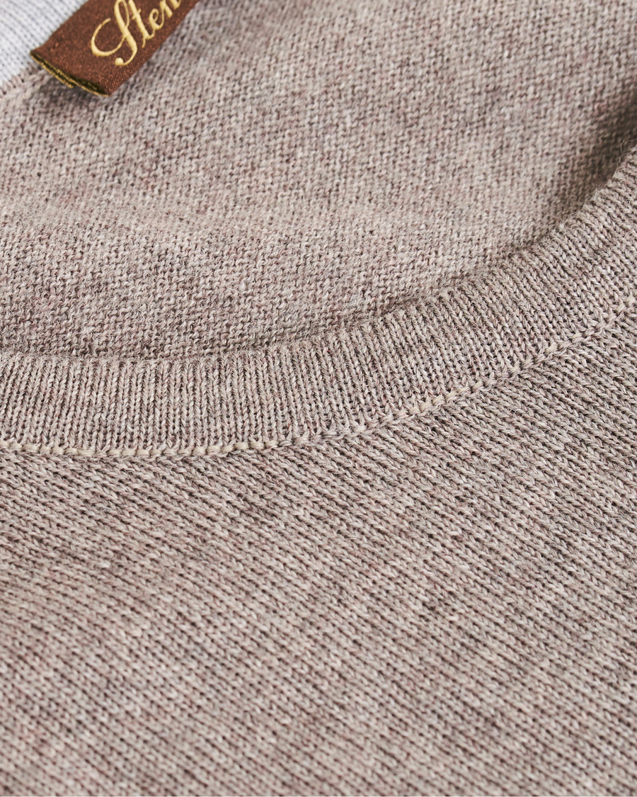 Herren | Pullover | Stenströms | Merino Crew Neck Pullover Mud Brown