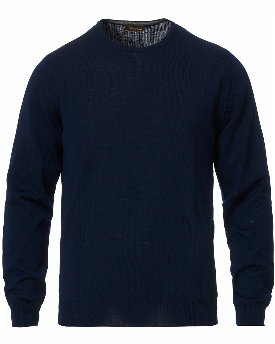 Herren | Pullover | Stenströms | Merino Crew Neck Pullover Navy