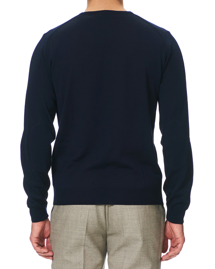 Herren | Pullover | Stenströms | Merino Crew Neck Pullover Navy