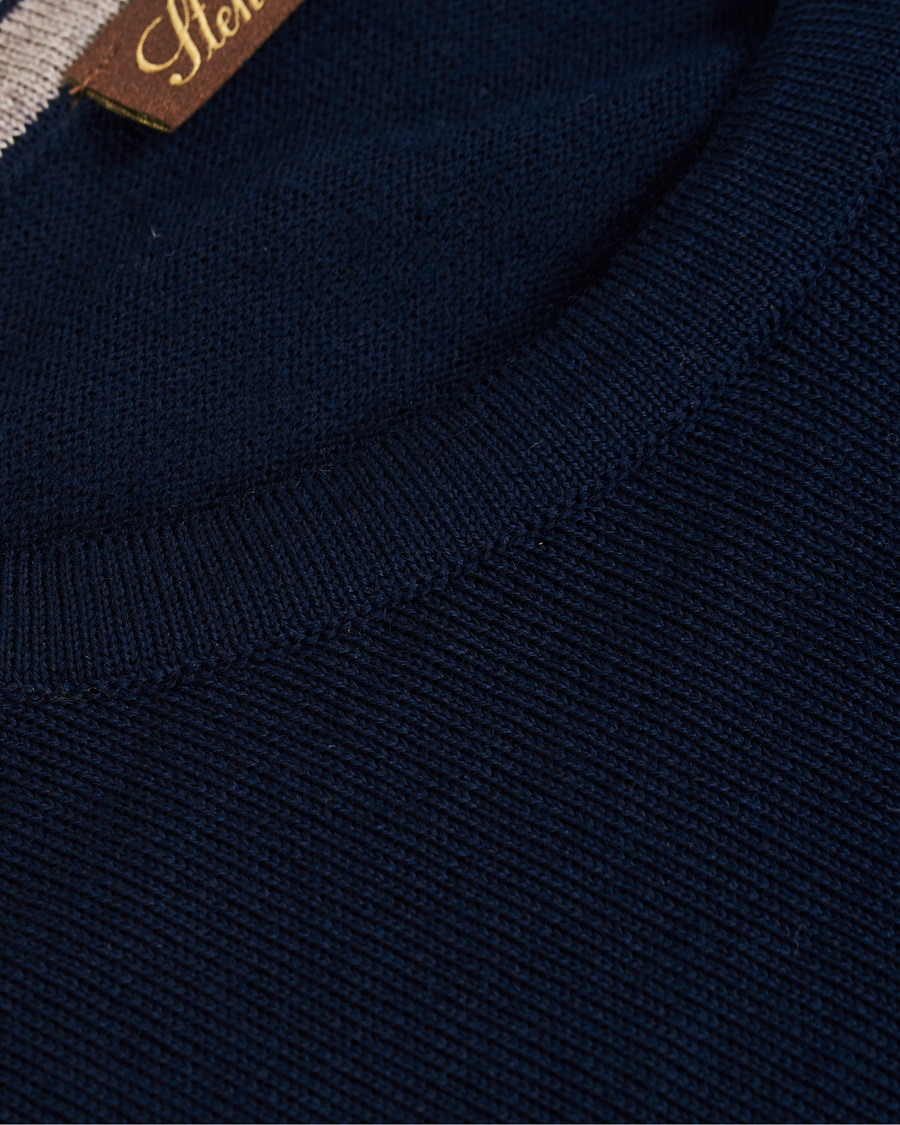 Herren | Pullover | Stenströms | Merino Crew Neck Pullover Navy