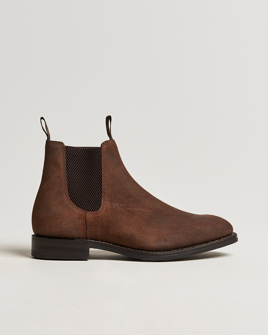 Herren | Loake 1880 Chatsworth Chelsea Boot Brown Waxed Suede | Loake 1880 | Chatsworth Chelsea Boot Brown Waxed Suede