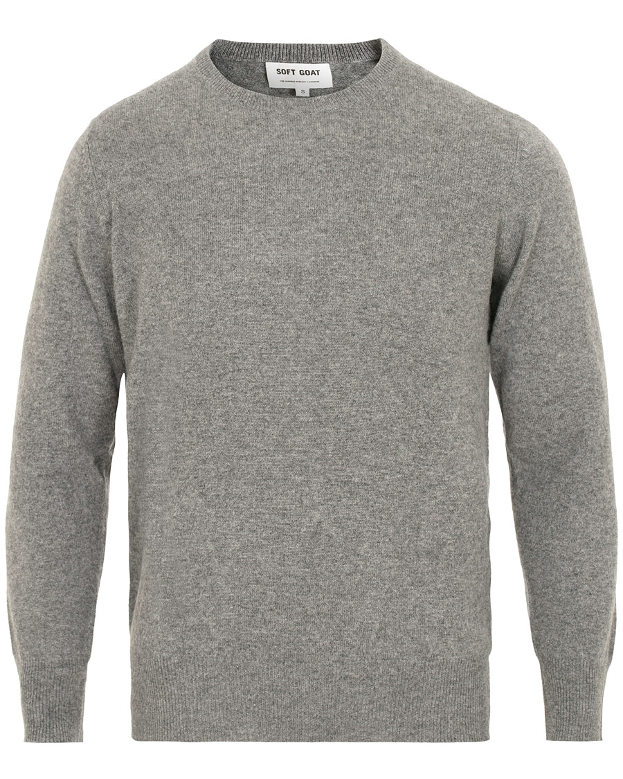 Herren | Pullover | Soft Goat | Cashmere O-Neck Dark Grey