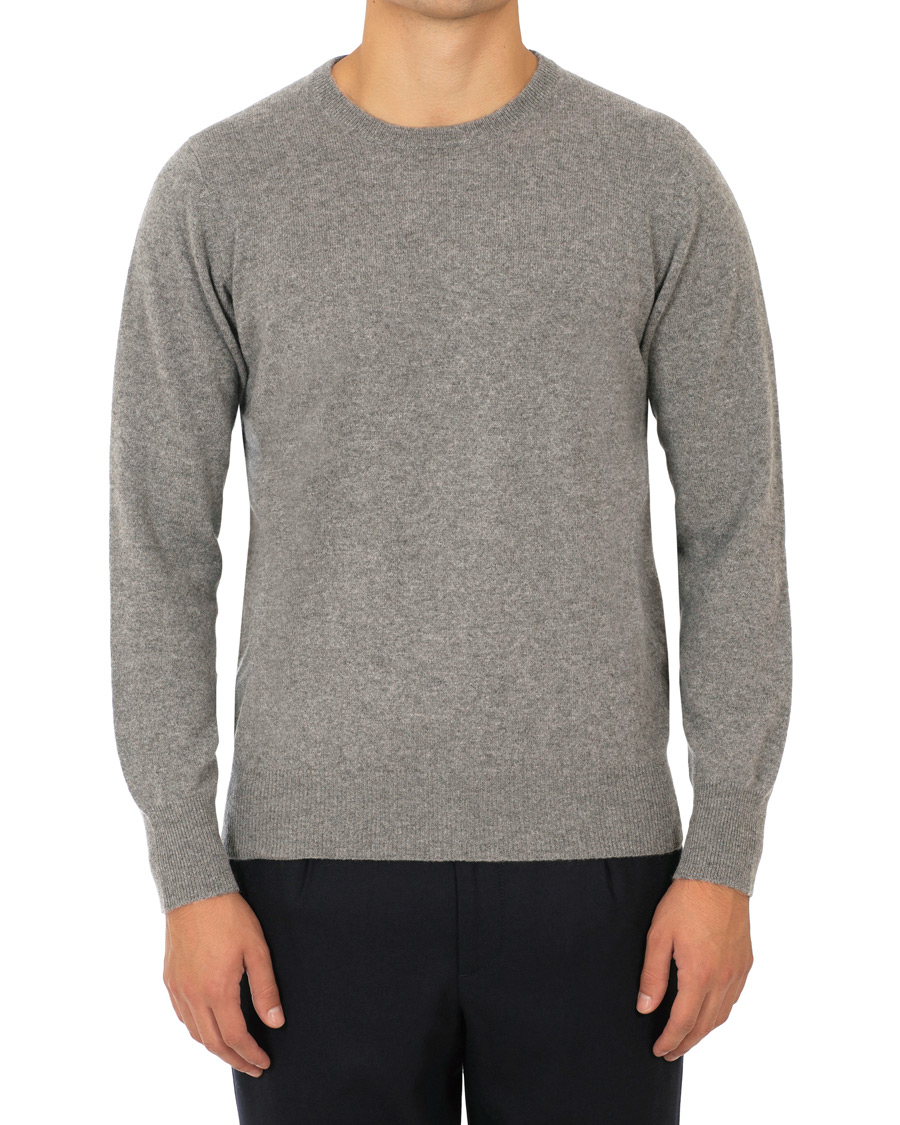 Herren | Pullover | Soft Goat | Cashmere O-Neck Dark Grey