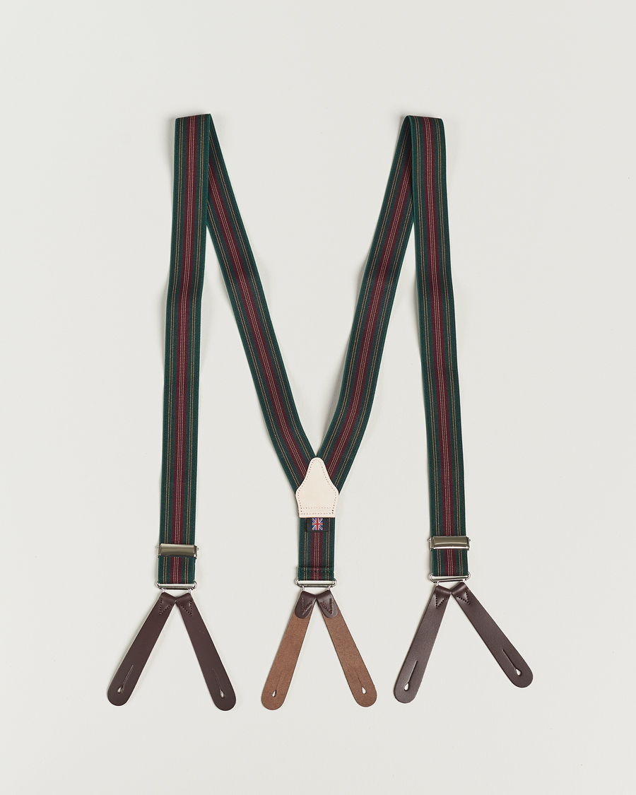 Herren | Albert Thurston Flat End Army Braces 35mm Green | Albert Thurston | Flat End Army Braces 35mm Green