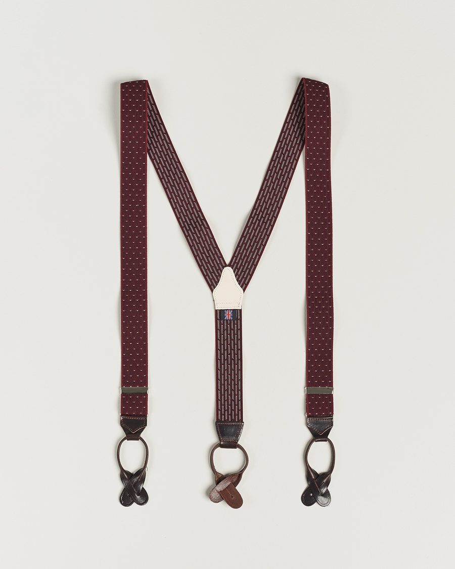 Herren | Hosenträger | Albert Thurston | Elastic Dot Braces 35mm Wine