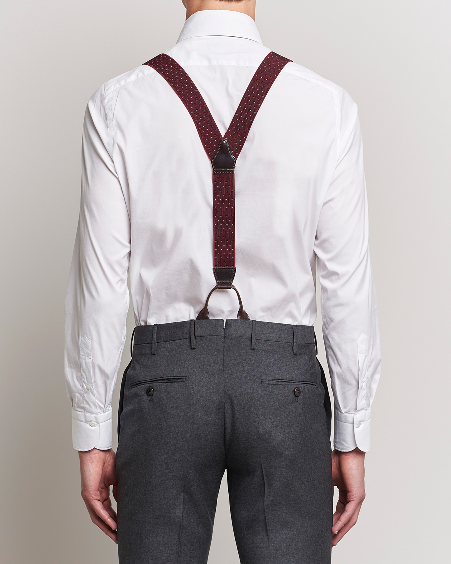 Herren | Hosenträger | Albert Thurston | Elastic Dot Braces 35mm Wine