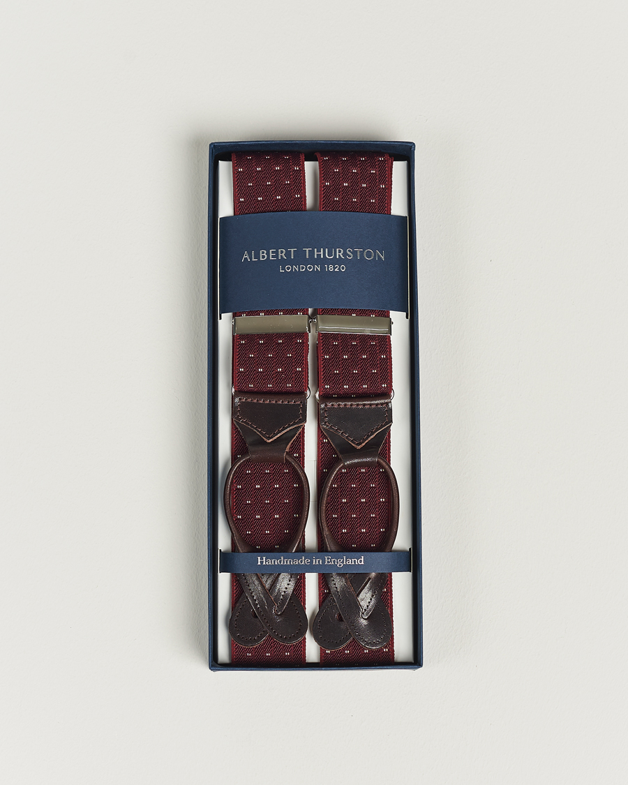 Herren | Hosenträger | Albert Thurston | Elastic Dot Braces 35mm Wine