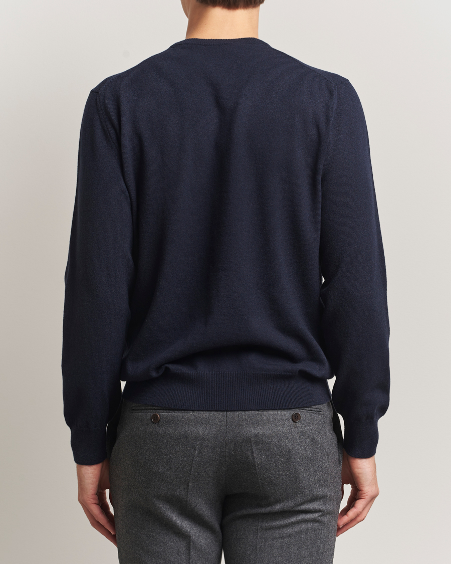 Herren | Pullover | Piacenza Cashmere | Cashmere Crew Neck Sweater Navy