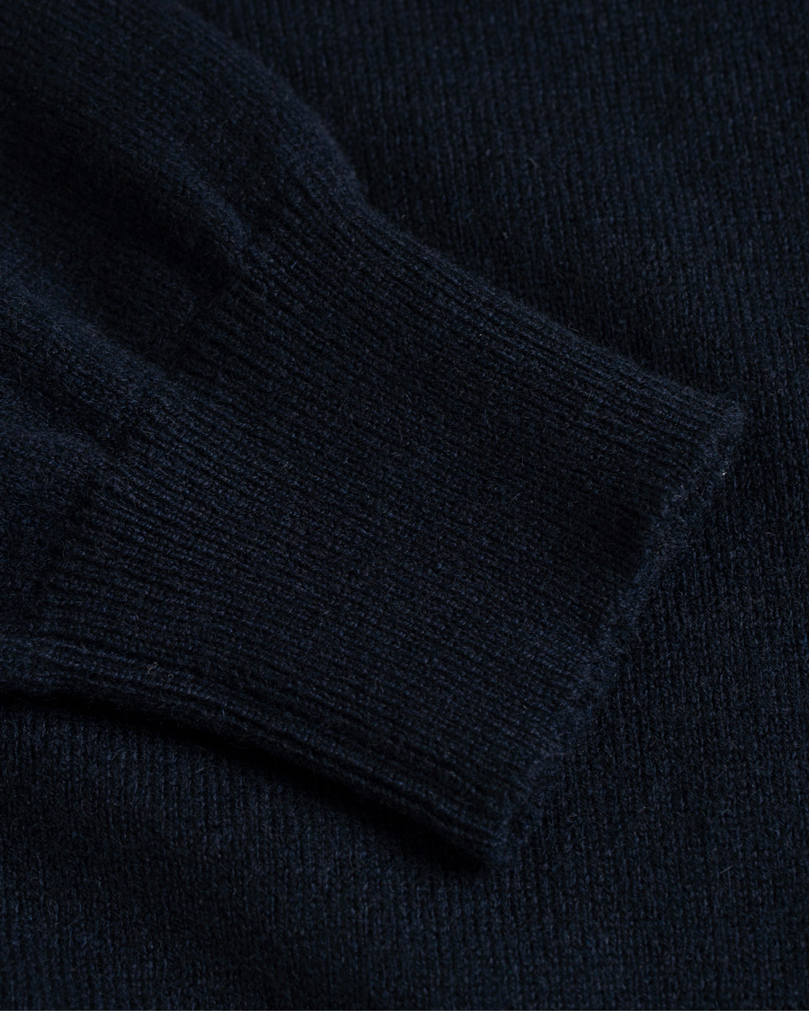 Herren | Pullover | Piacenza Cashmere | Cashmere Half Zip Sweater Navy