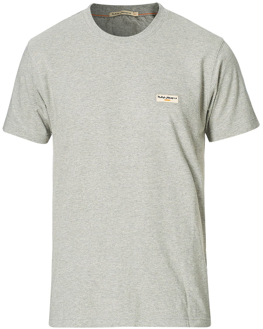Herren | T-Shirts | Nudie Jeans | Daniel Logo Tee Grey Melange