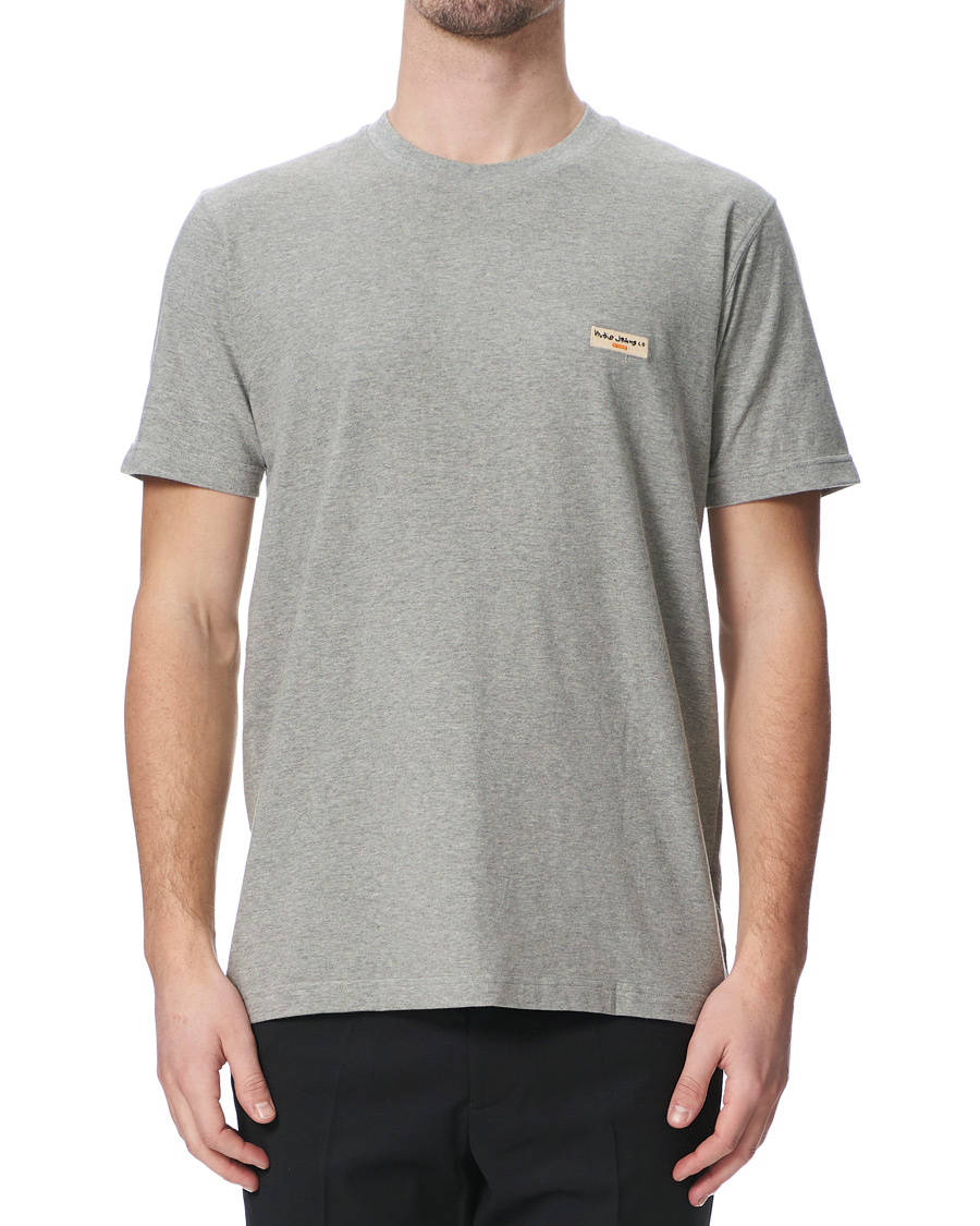Herren | T-Shirts | Nudie Jeans | Daniel Logo Tee Grey Melange