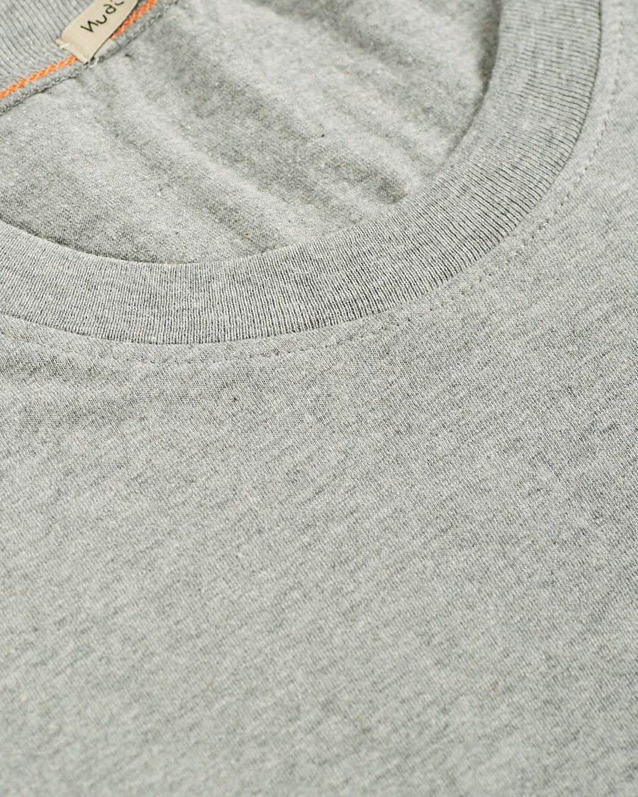 Herren | T-Shirts | Nudie Jeans | Daniel Logo Tee Grey Melange