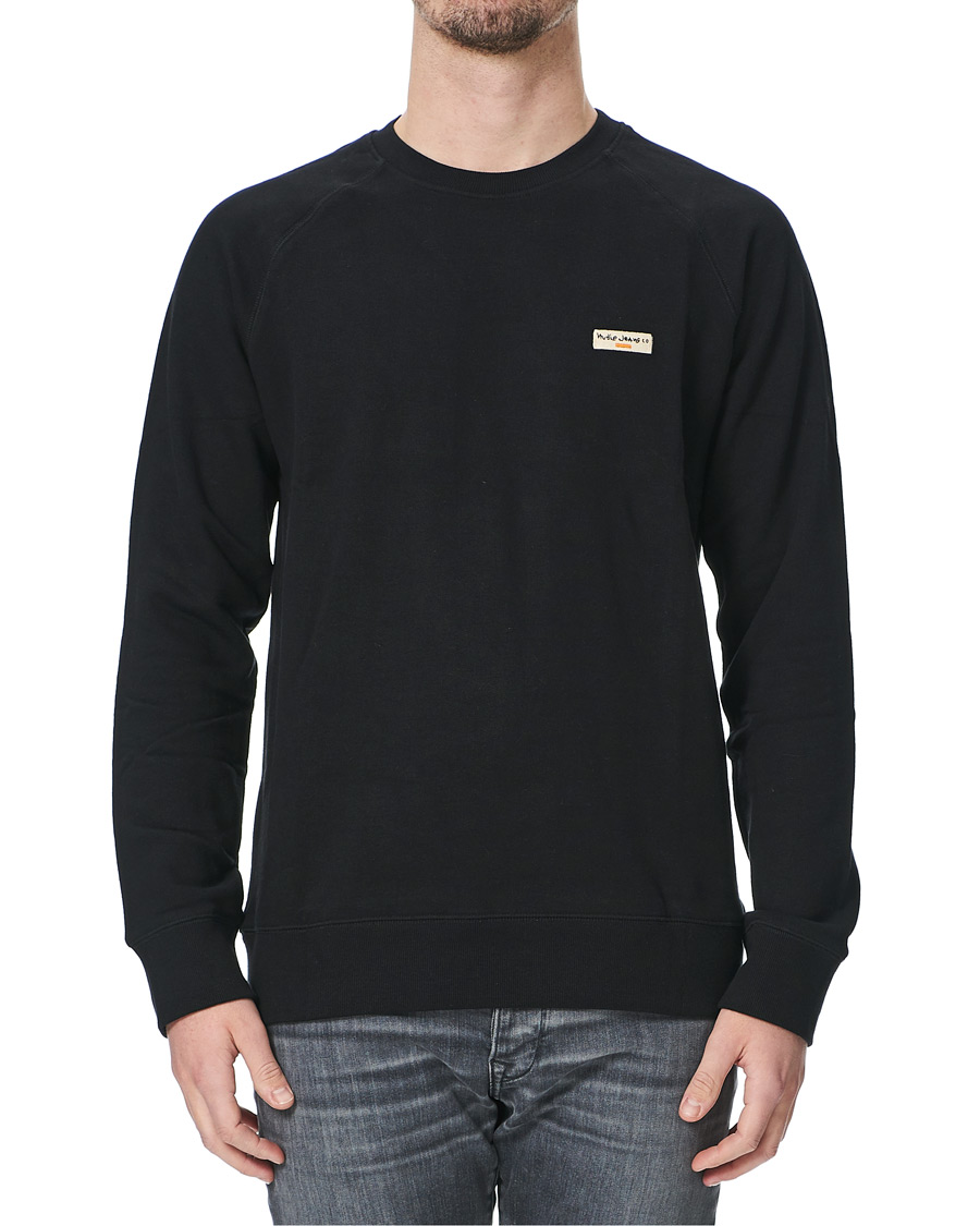 Herren | Pullover | Nudie Jeans | Samuel Logo Crew Neck Sweatshirt Black