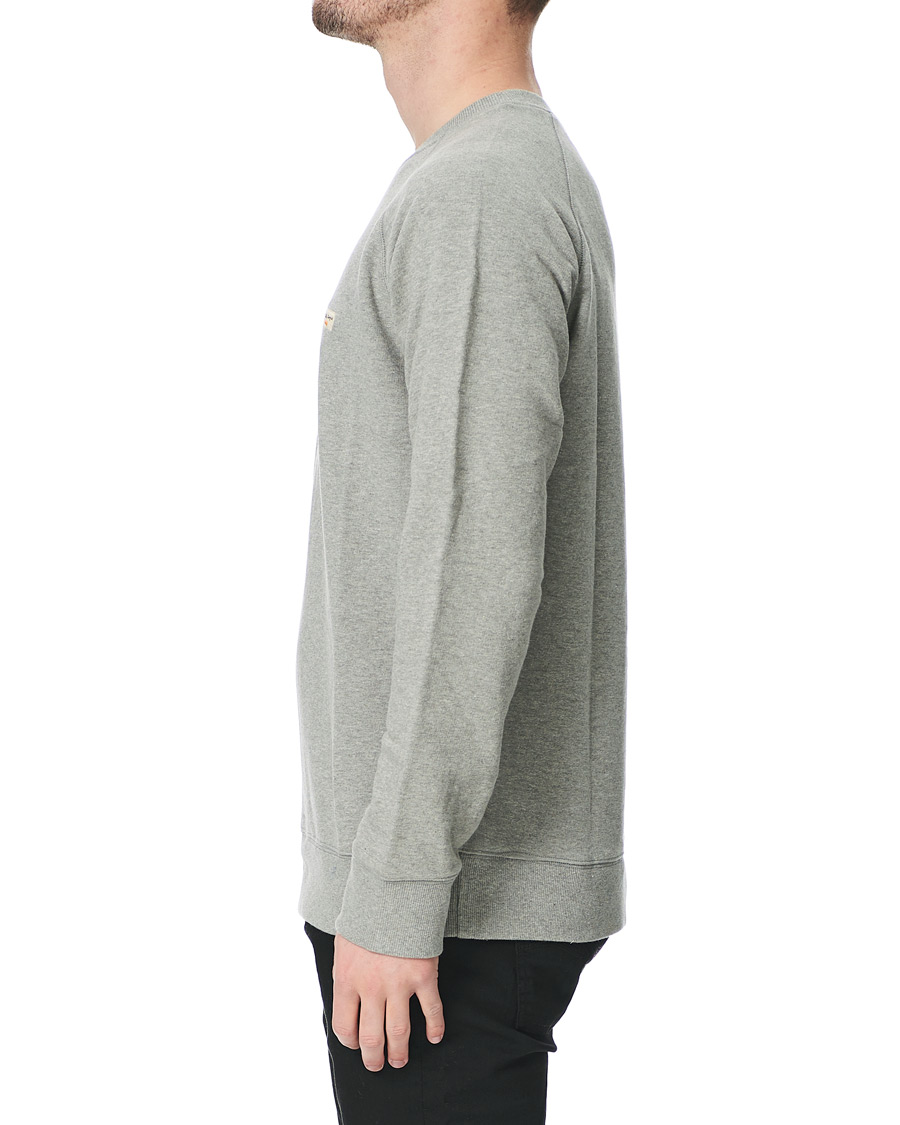 Herren | Pullover | Nudie Jeans | Samuel Logo Crew Neck Sweatshirt Grey Melange