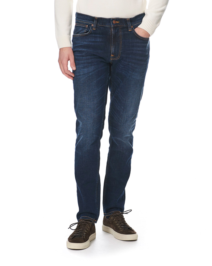 Herren | Jeans | Nudie Jeans | Lean Dean Organic Jeans Dark Deep Worn