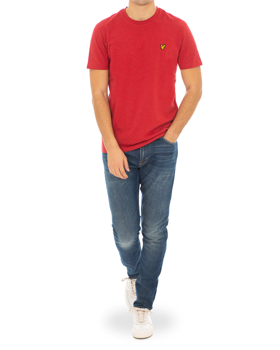 Herren | T-Shirts | Lyle & Scott | Garment Dyed T-Shirt Dark Red Marl
