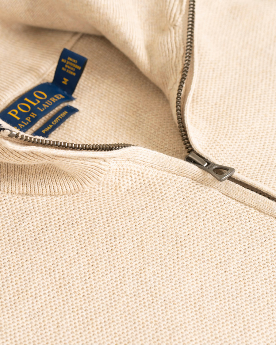 Herren | Pullover | Polo Ralph Lauren | Texture Half Zip Oatmeal Heather