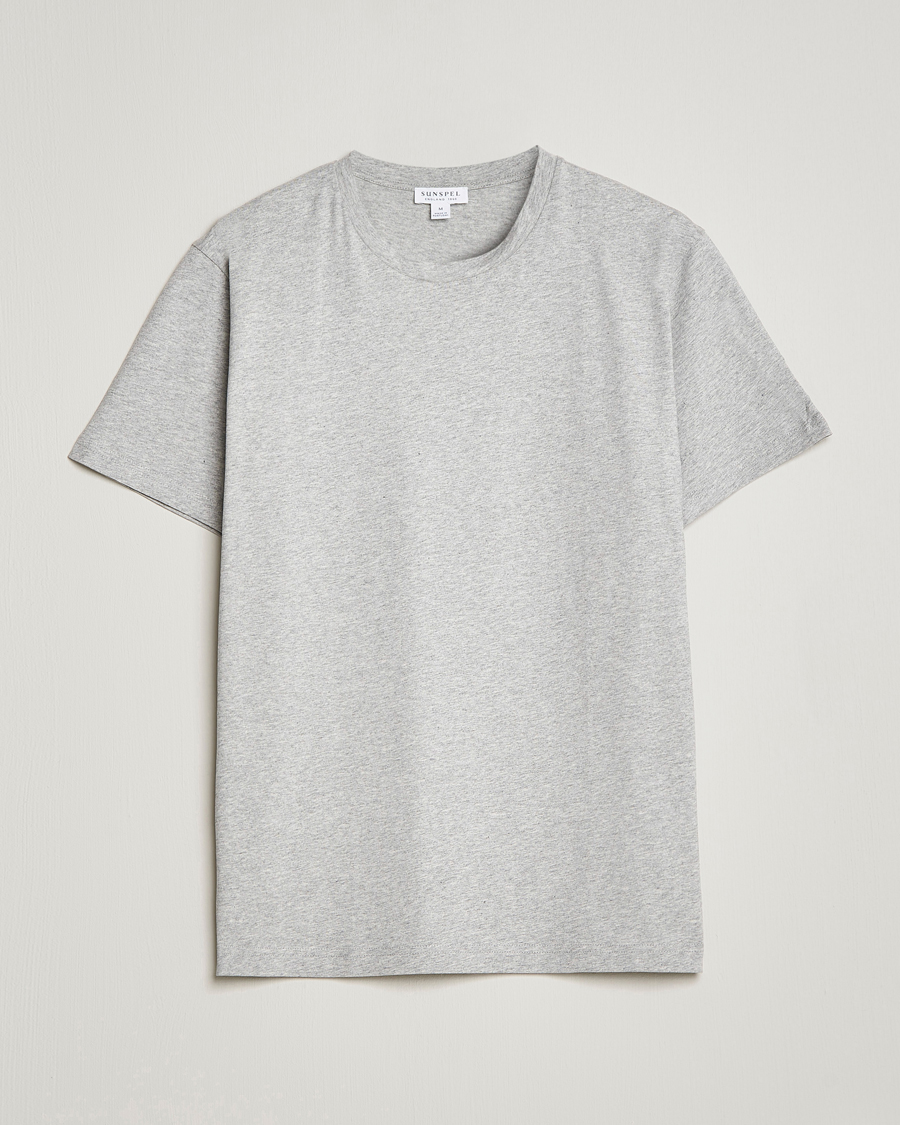 Herren | T-Shirts | Sunspel | Riviera Organic Tee Grey Melange