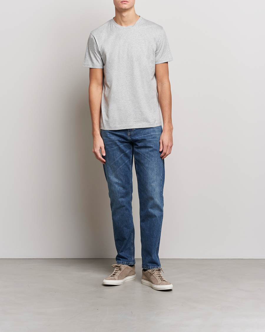 Herren | T-Shirts | Sunspel | Riviera Midweight T-Shirt Grey Melange