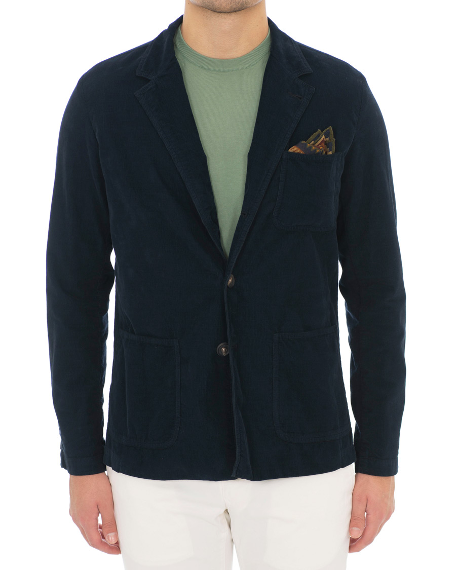 Herren | Sakkos | Massimo Alba | Baglietto Light Baby Corduroy Jacket Navy Blue
