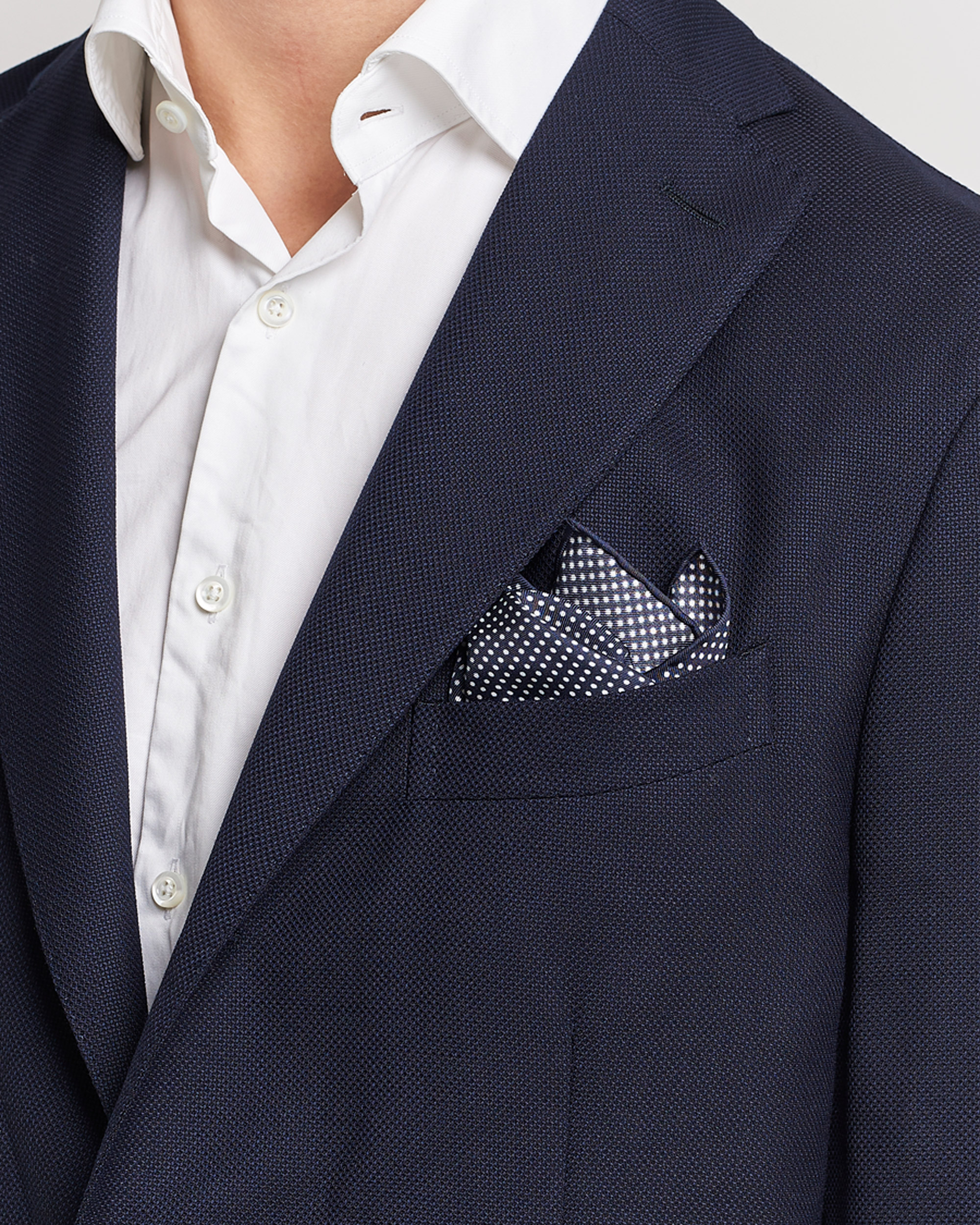 Herren | Einstecktücher | Eton | Silk Polka Dot Pocket Square Navy