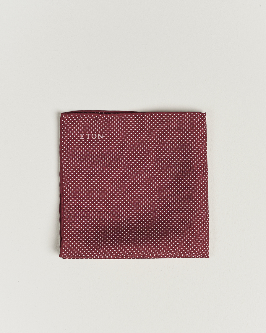 Herren | Einstecktücher | Eton | Silk Polka Dot Pocket Square Wine