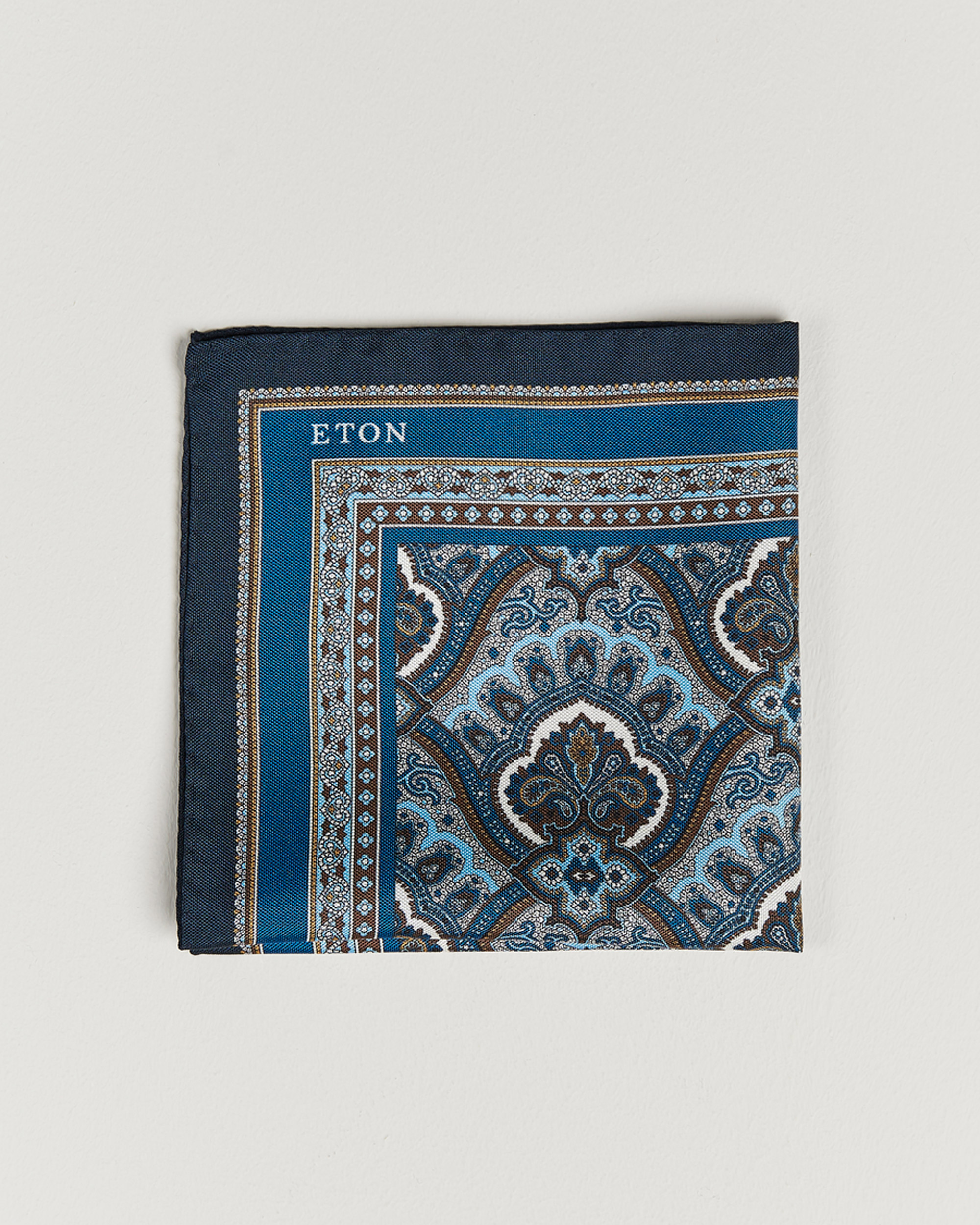 Herren | Einstecktücher | Eton | Silk Paisley Print Pocket Square Blue