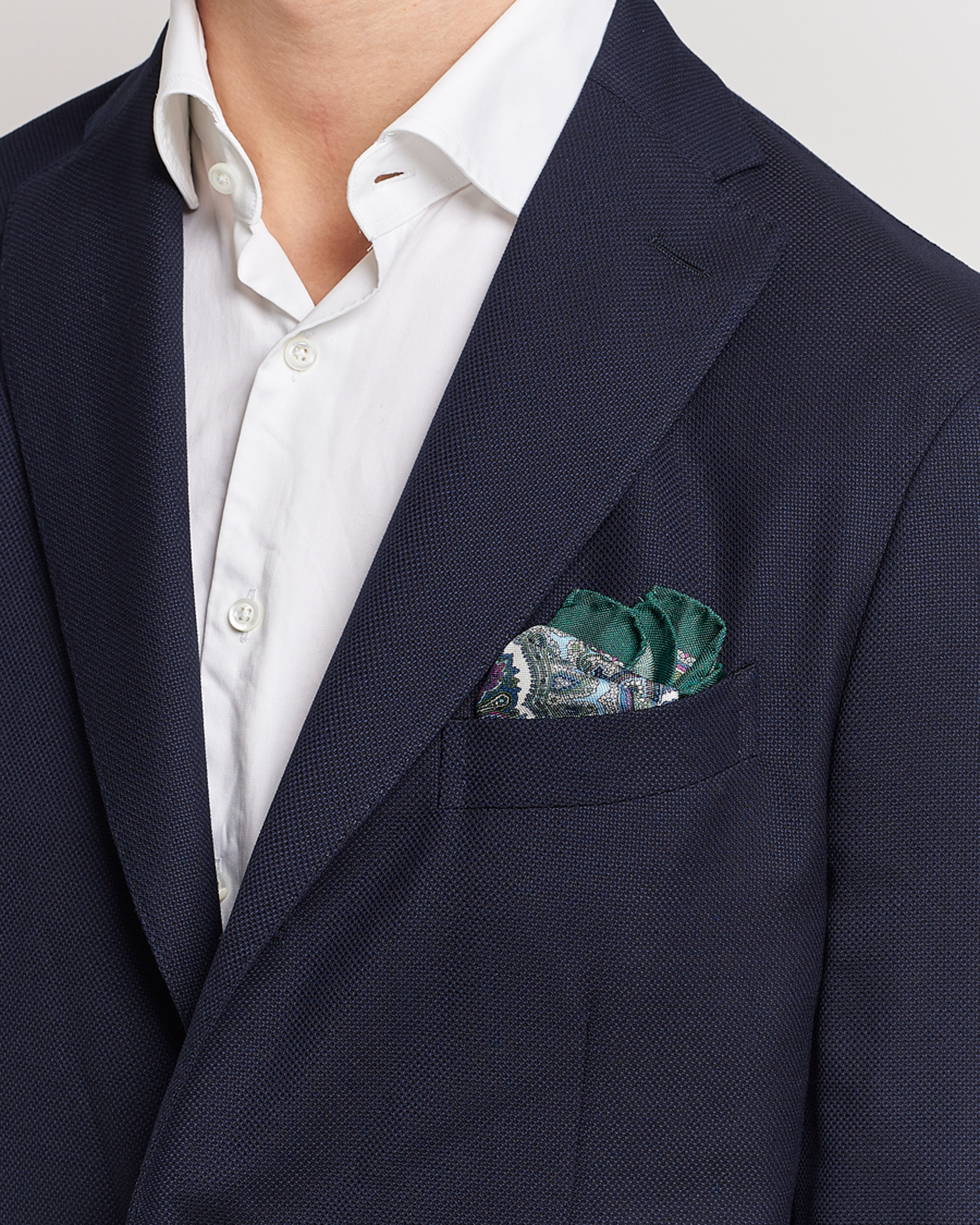 Herren | Eton | Eton | Silk Paisley Print Pocket Square Green