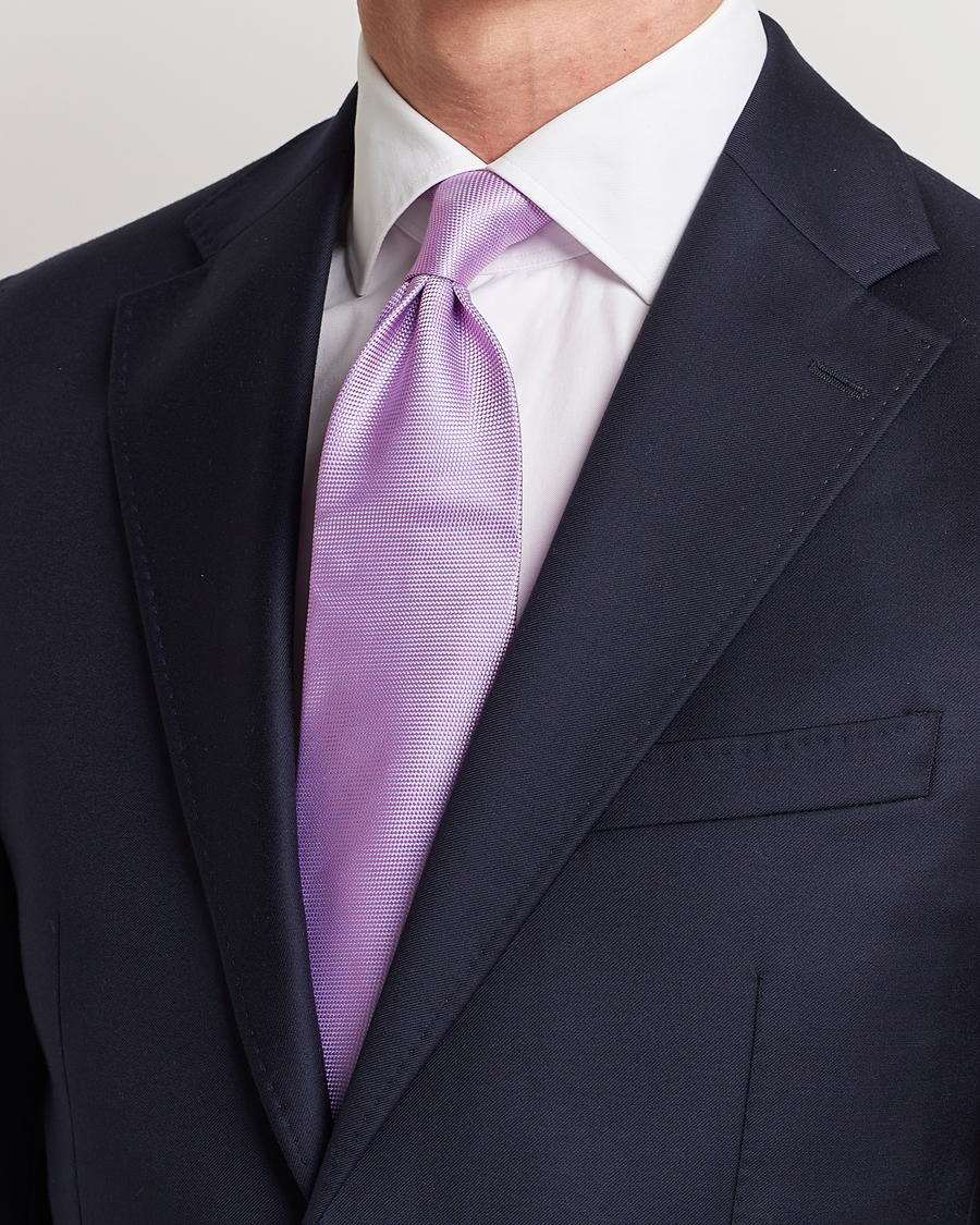 Herren | Eton | Eton | Silk Basket Weave Tie Pink