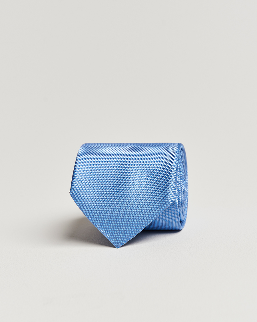 Herren | Krawatten | Eton | Silk Basket Weave Tie Light Blue