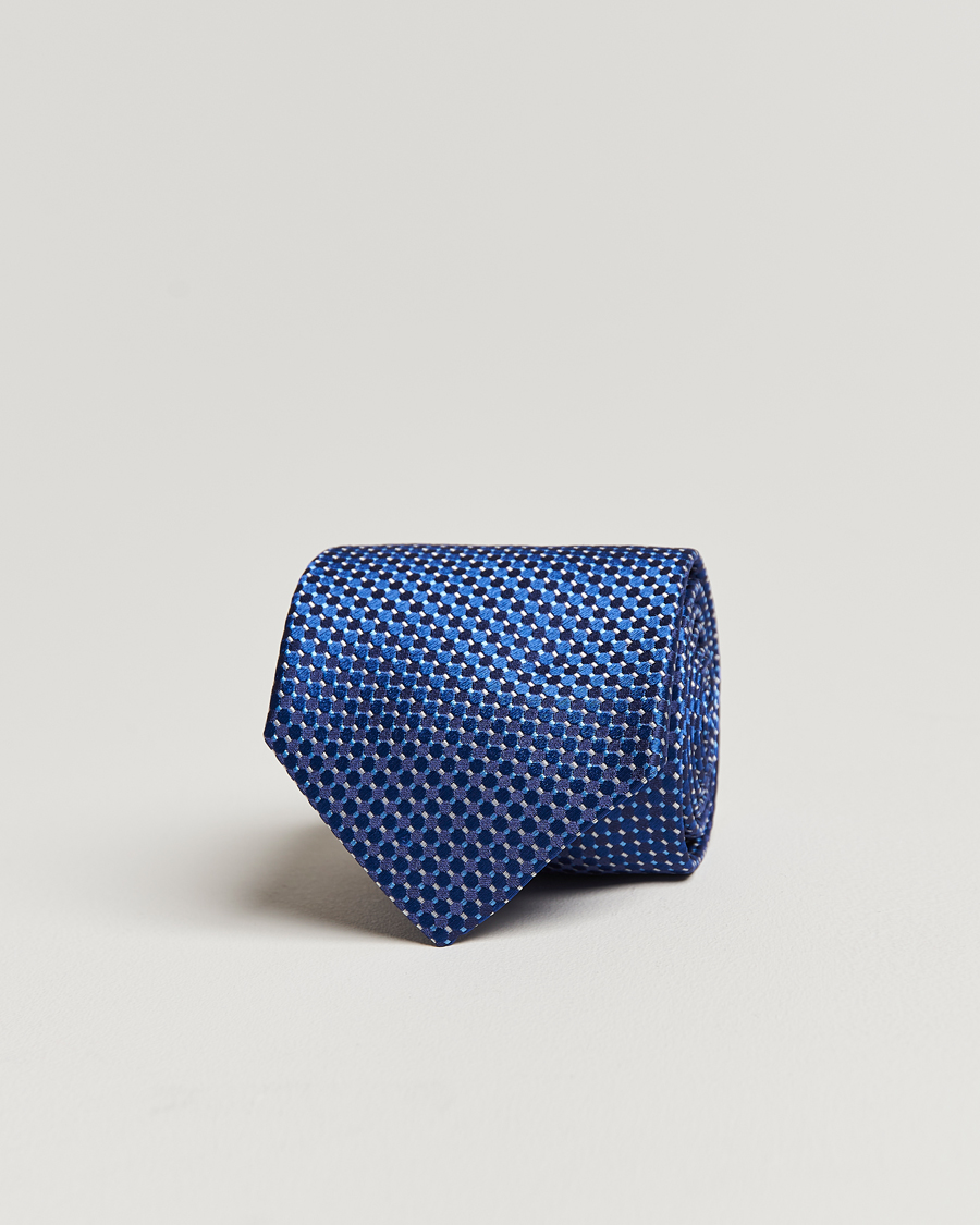 Herren | Krawatten | Eton | Silk Geometric Weave Tie Navy