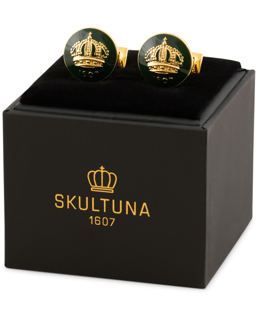 Herren | Manschettenknöpfe | Skultuna | The Crown Cufflinks Green