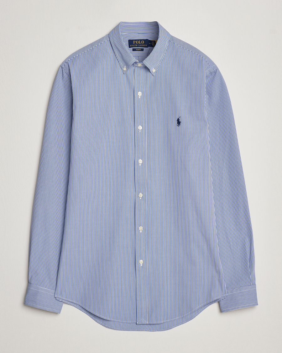 Herren | | Polo Ralph Lauren | Slim Fit Thin Stripe Poplin Shirt Blue/White