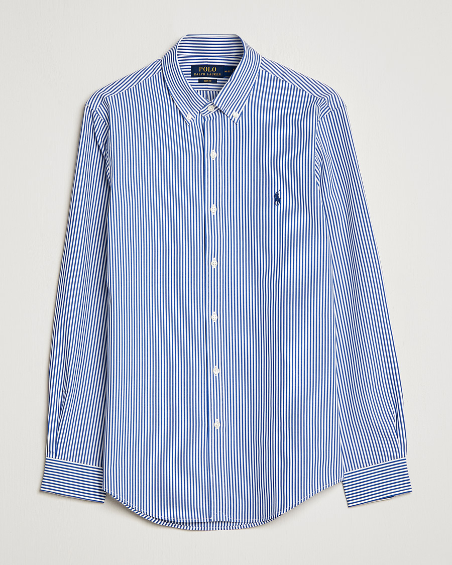 Herren |  | Polo Ralph Lauren | Slim Fit Big Stripe Poplin Shirt Blue/White