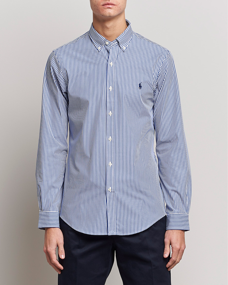 Herren | Polo Ralph Lauren | Polo Ralph Lauren | Slim Fit Big Stripe Poplin Shirt Blue/White