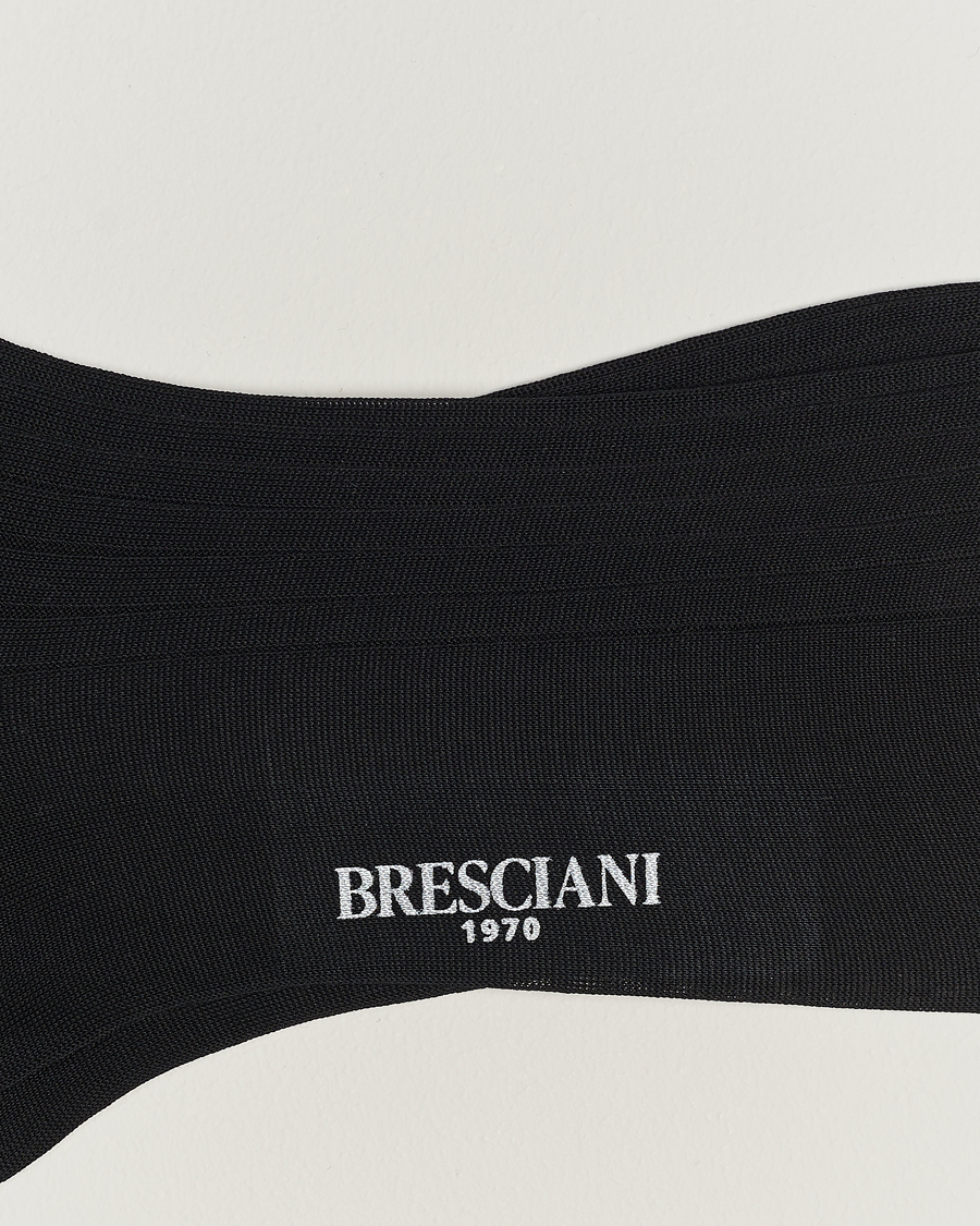 Herren |  | Bresciani | Cotton Ribbed Short Socks Black