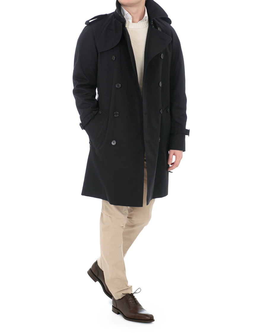 Aquascutum Corby Double Breasted Trenchcoat Navy bei CareOfCarl.de