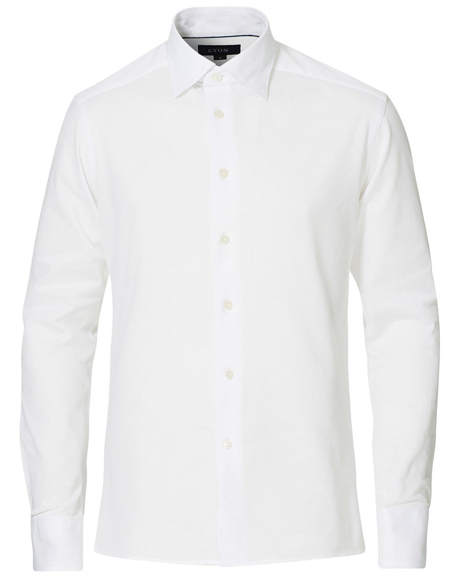 Herren | Hemden | Eton | Slim Fit Jersey Button Under Shirt White