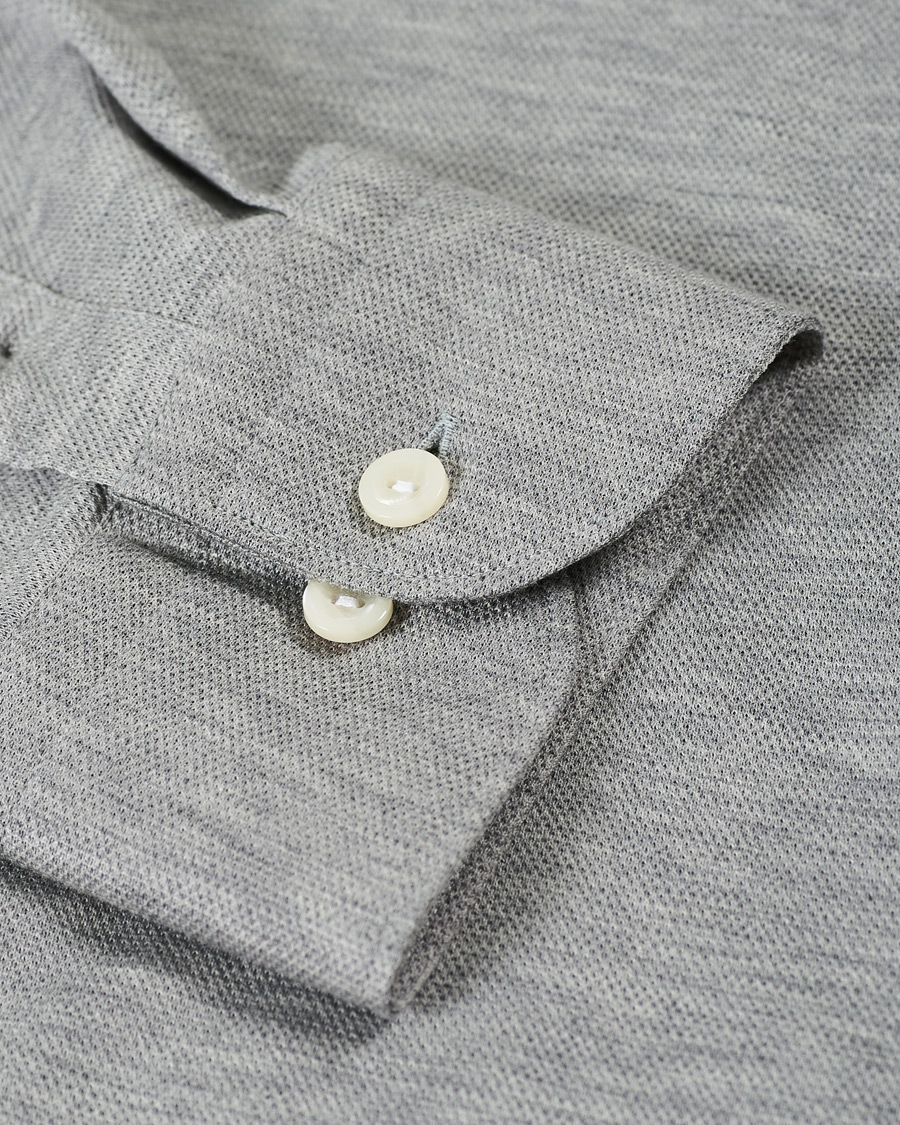 Herren | Hemden | Eton | Slim Fit Jersey Button Under Shirt Grey