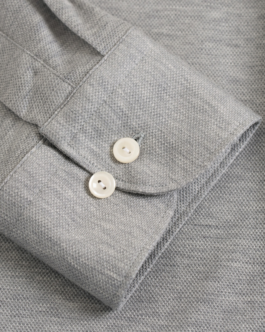 Herren | Hemden | Eton | Slim Fit Jersey Button Under Shirt Grey