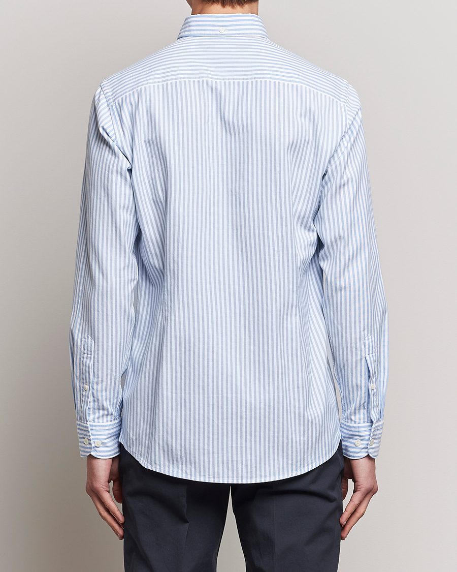 Herren | Hemden | Eton | Slim Fit Royal Oxford Stripe Button Down Light Blue