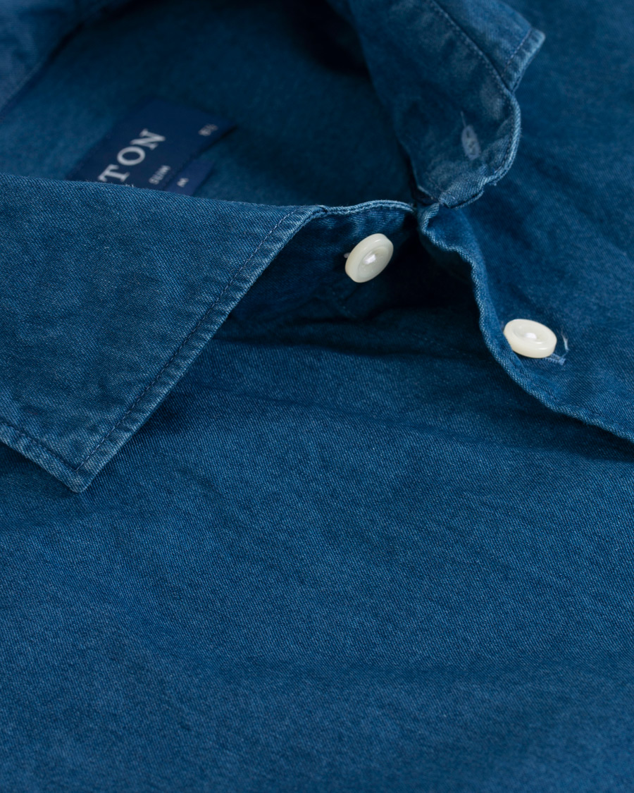 Herren | Hemden | Eton | Slim Fit Twill Extreme Cutaway Shirt Dark Blue